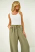 Roman Khaki Petite Stripe Pull On Stretch Trouser - 14 Image 1