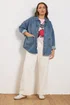 Yours Curve Blue Denim Shacket - 20 Image 2