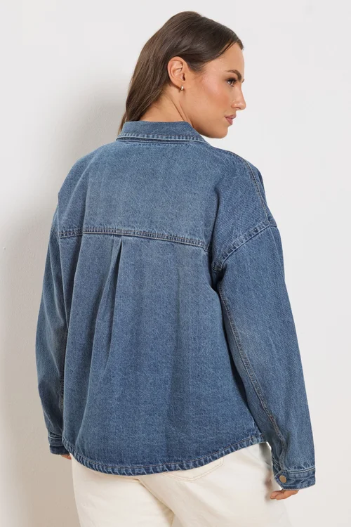Yours Curve Blue Denim Shacket - 20 Image 3
