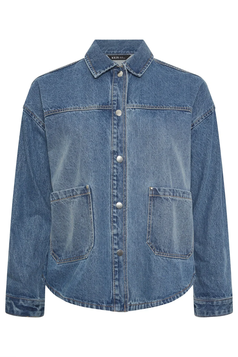 Yours Curve Blue Denim Shacket - 20 Image 5