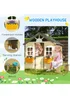 Outsunny Brown Wooden Kids Playhouse With Door, Windows, Bench, For Ages 3-7 Years - One Size Image 5
