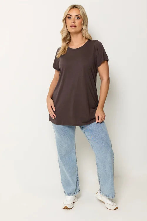 Yours 3 Pack Curve Chocolate Brown & Natural Brown Core T-Shirts - 22-24 Image 4