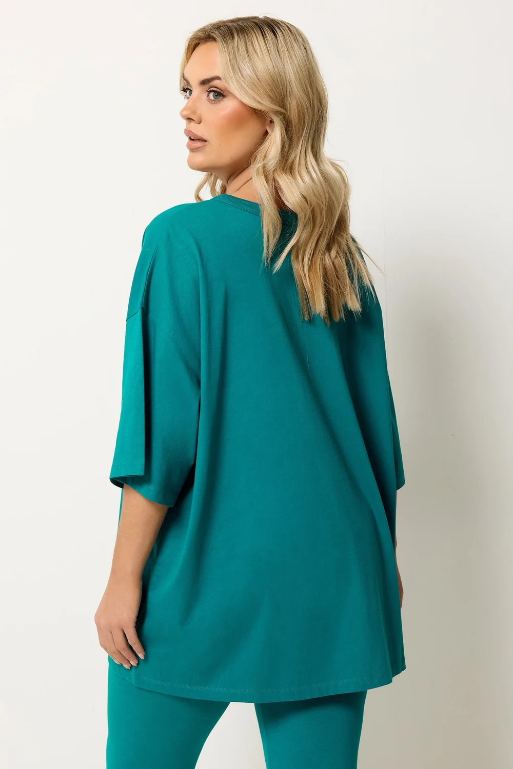 Yours Curve Teal Blue Boxy T-Shirt - 26-28 Image 3