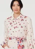 Izabel London Pink Floral Border Tie Waist Midi Shirt Dress - 14 Image 3