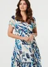 Izabel London Blue Printed Cap Sleeve Knee Length Dress - 10 Image 4