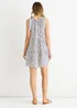 Gini London Navy Floral Stripe Cotton Tie Summer Mini Dress - L/XL Image 2