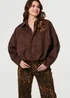 Izabel London Brown Faux Suede Long Sleeve Cropped Jacket - 8 Image 3