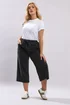 Yours Curve Washed Black Cropped Denim Trousers - 30-32 Image 2