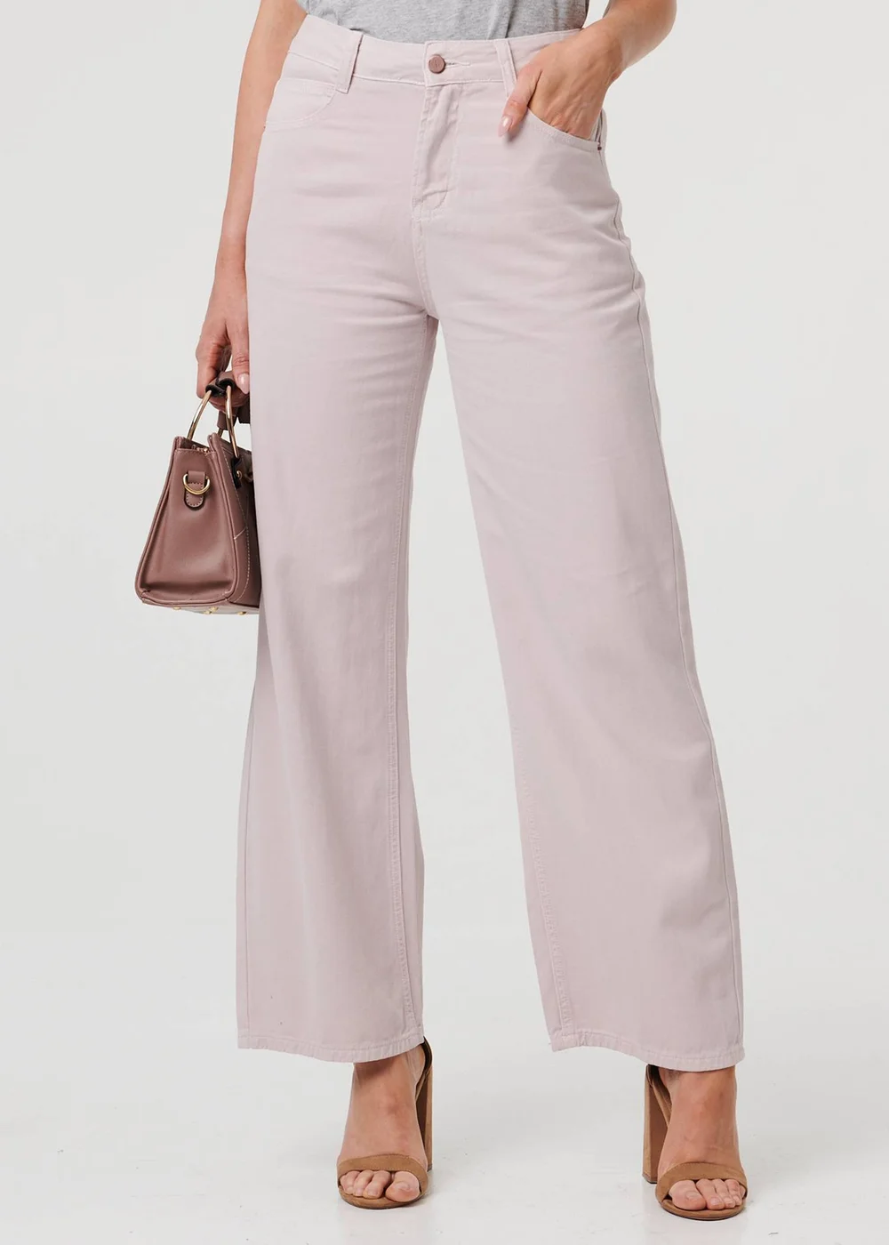 Izabel London Pink High Waist Straight Leg Jeans - 12 Image 2
