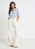 Gini London Off White Pleat Wide Leg Jean - 12 Image 1