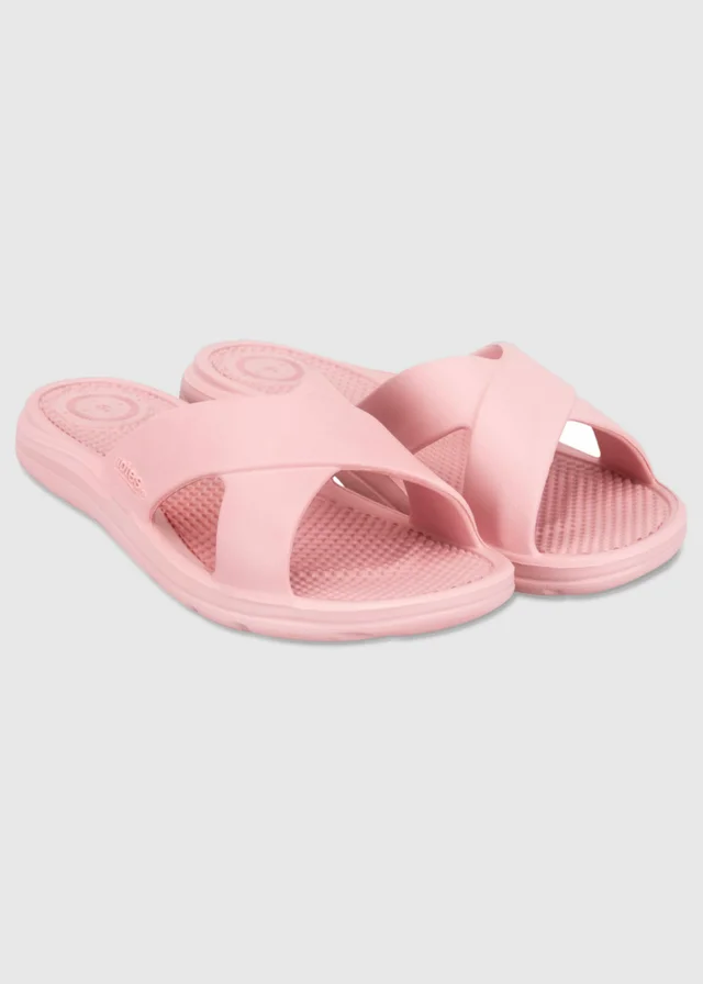 Totes Solbounce Dusky Pink Cross Sliders