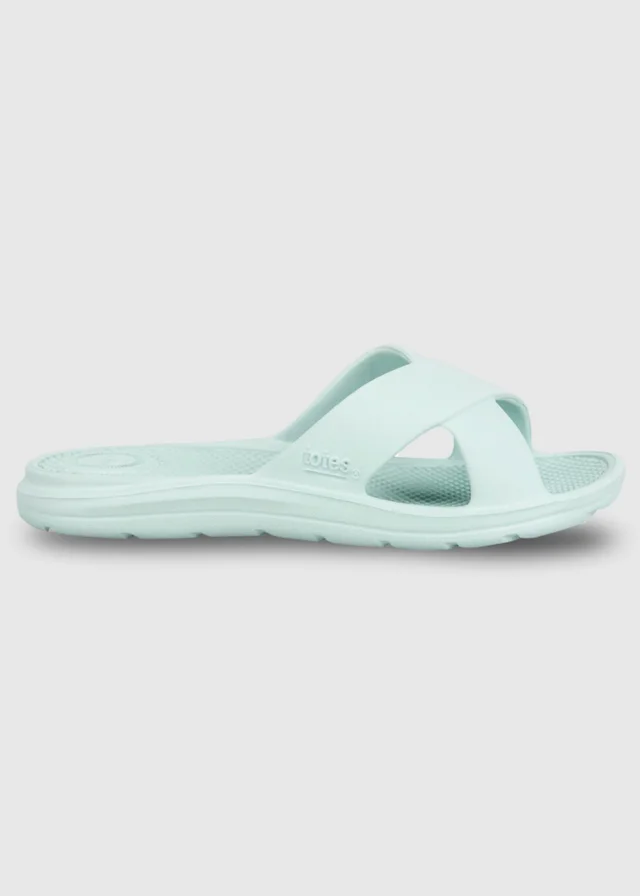 Totes Solbounce Mint Cross Sliders