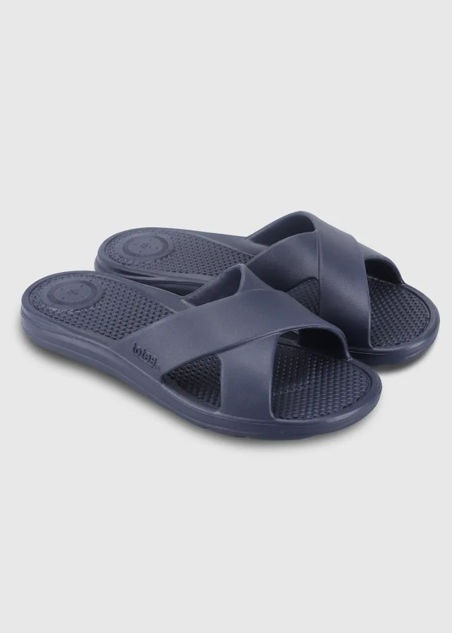 Totes Solbounce Navy Cross Sliders