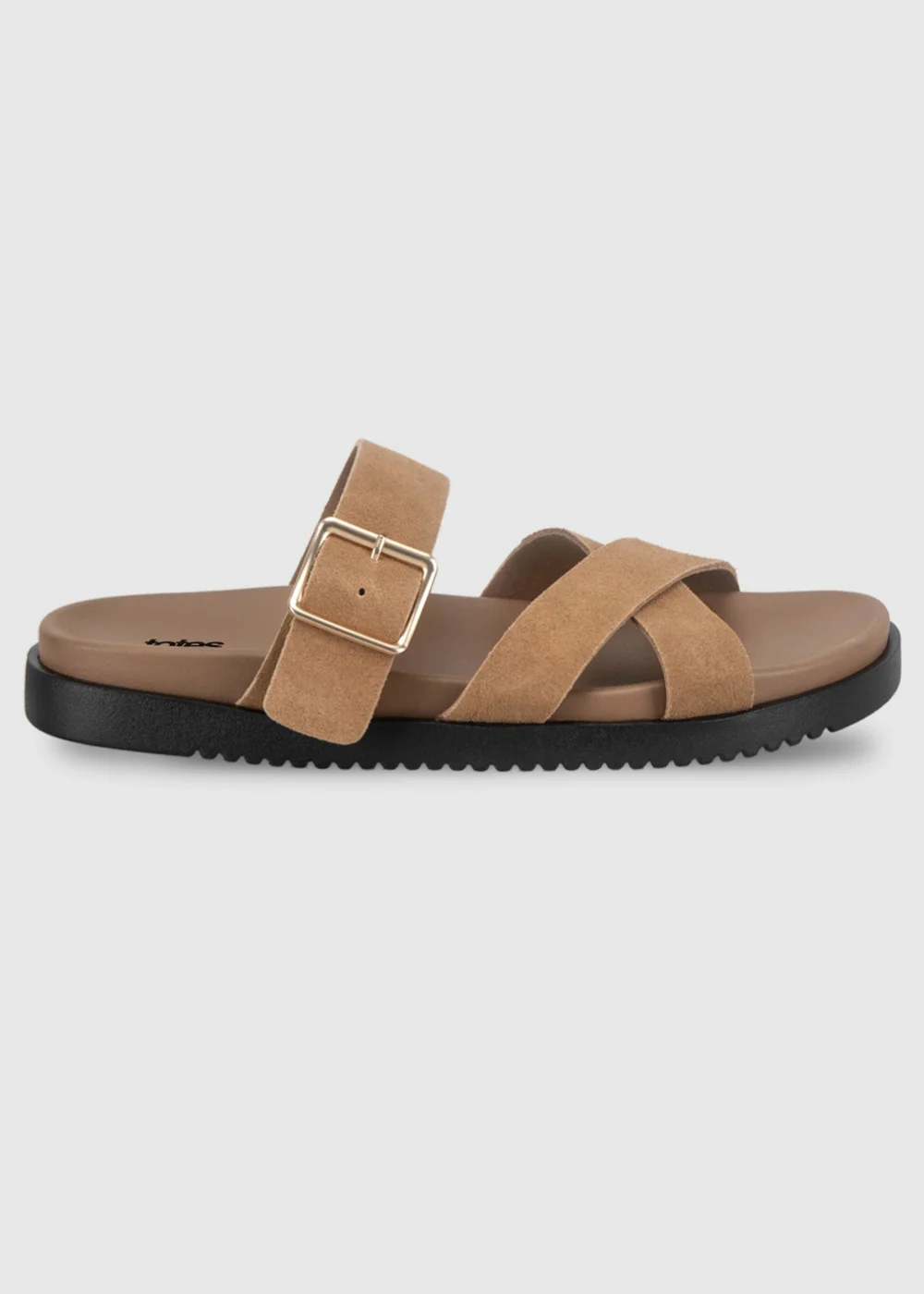 Totes Tan Suede Cross Strap Sandals - 6 Image 1