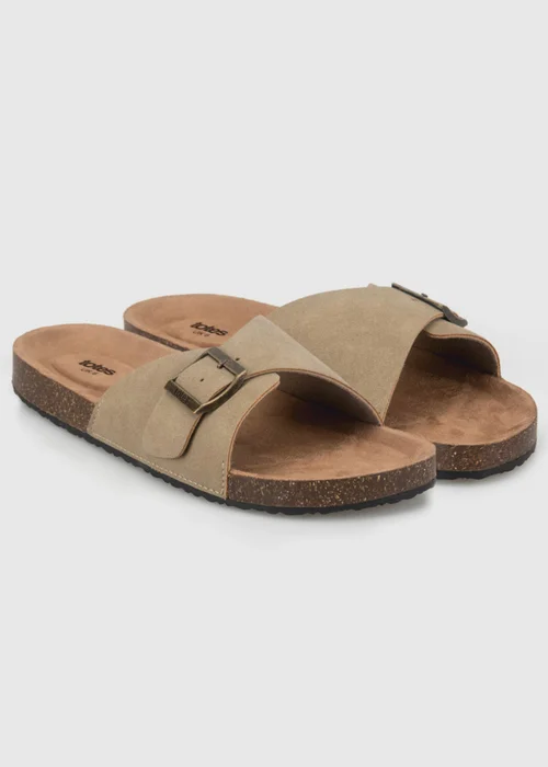 Totes Light Brown Single Buckle Sliders - 4 Image 3