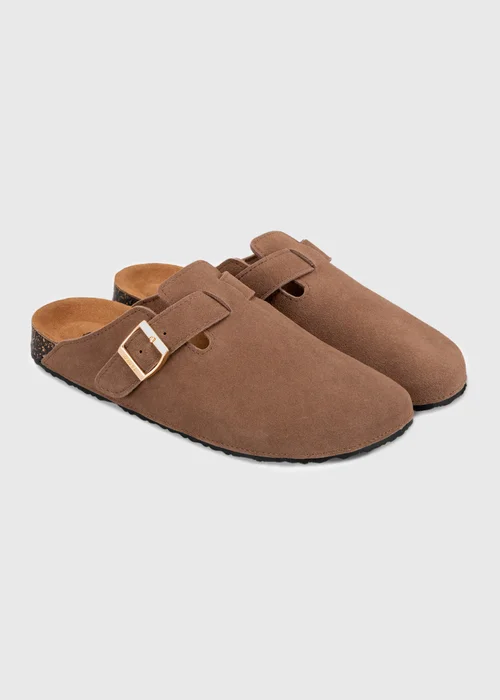 Totes Light Brown Suede Clogs - 4 Image 2