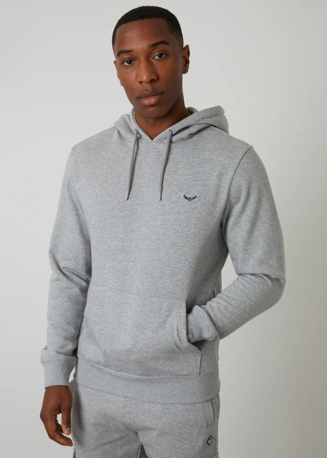 Threadbare Light Grey Cotton Blend Pullover Hoody
