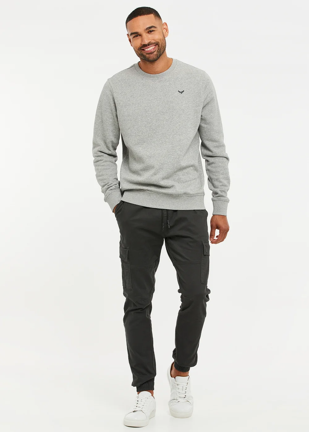 Threadbare Light Grey Cotton Blend Crew Neck Sweatshirt - XL Image 3