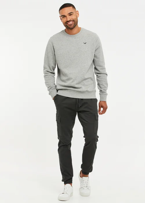 Threadbare Light Grey Cotton Blend Crew Neck Sweatshirt - XL Image 3