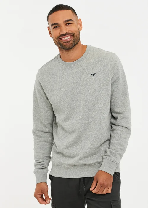 Threadbare Light Grey Cotton Blend Crew Neck Sweatshirt - XL Image 1