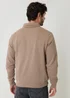 Threadbare Taupe Quarter Zip Collared Sweatshirt - 2XL Image 2