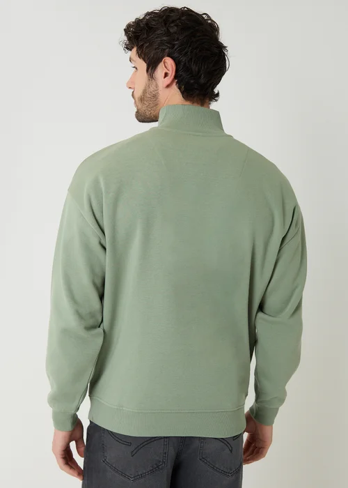 Threadbare Green Half Zip Sweatshirt - S Image 2