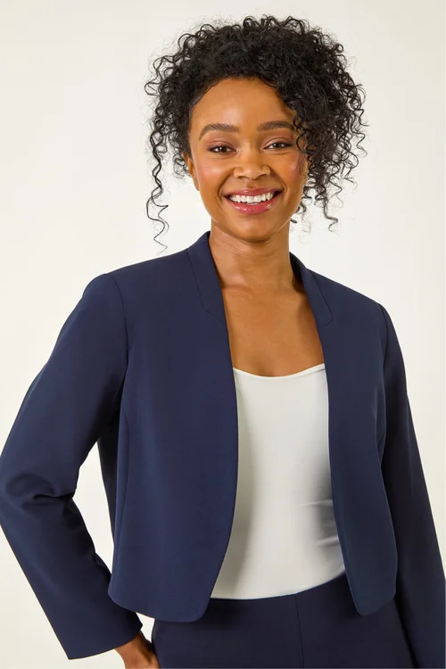 Roman Navy Petite Stretch Bolero Jacket - 18 Image 1
