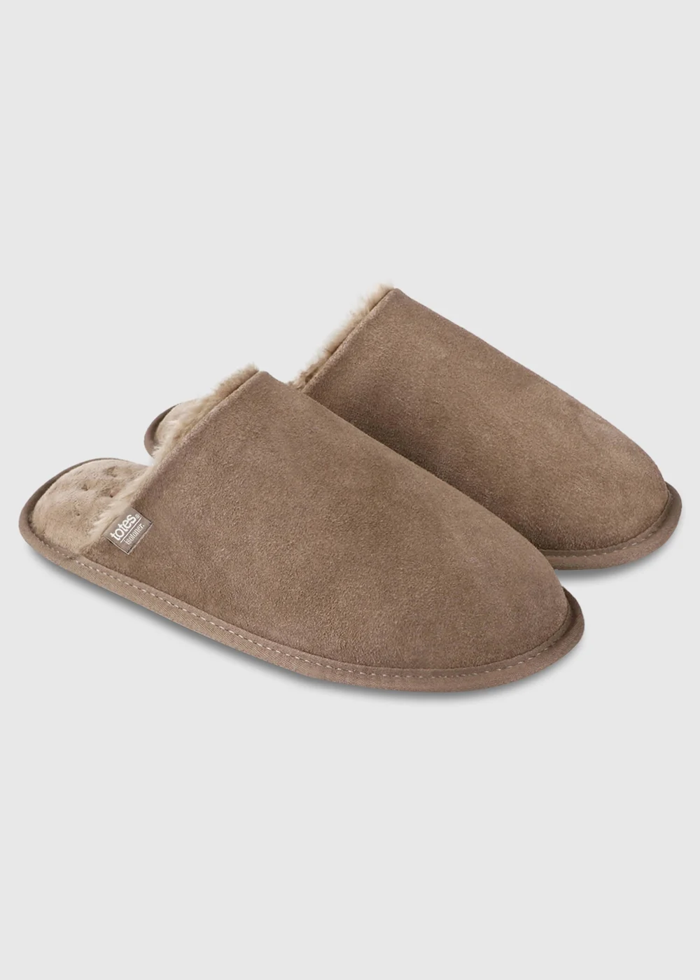 Totes Isotoner Sand Real Suede Mule Slippers - 10 Image 2