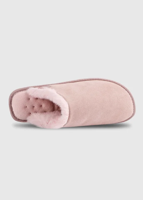 Totes Isotoner Pink Real Suede Mule Slippers - 4 Image 4