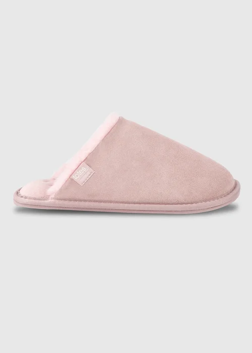 Totes Isotoner Pink Real Suede Mule Slippers - 4 Image 1