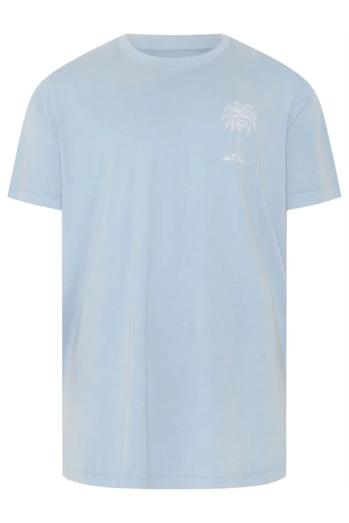 BadRhino Light Blue Acid Wash Graphic T-Shirt - XL Image 1