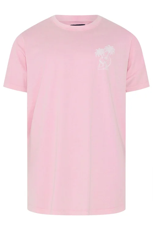 BadRhino Light Pink Acid Wash Graphic T-Shirt - 4XL Image 2