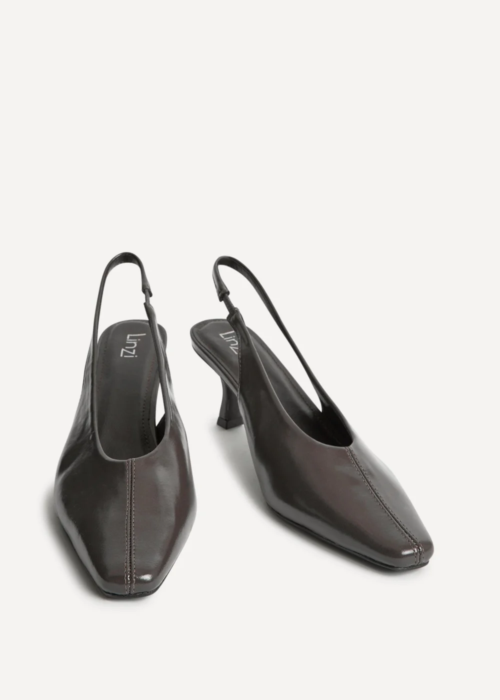 Linzi Method Grey Square Toe Court Heels - Size 7 Image 3