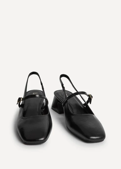 Linzi Society Black Faux Leather Mary Jane Heels - Size 5 Image 5