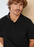Cotton Traders Black Signature Short Sleeve Textured Polo Shirt - 3XL Image 4