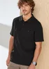 Cotton Traders Black Signature Short Sleeve Textured Polo Shirt - 3XL Image 2