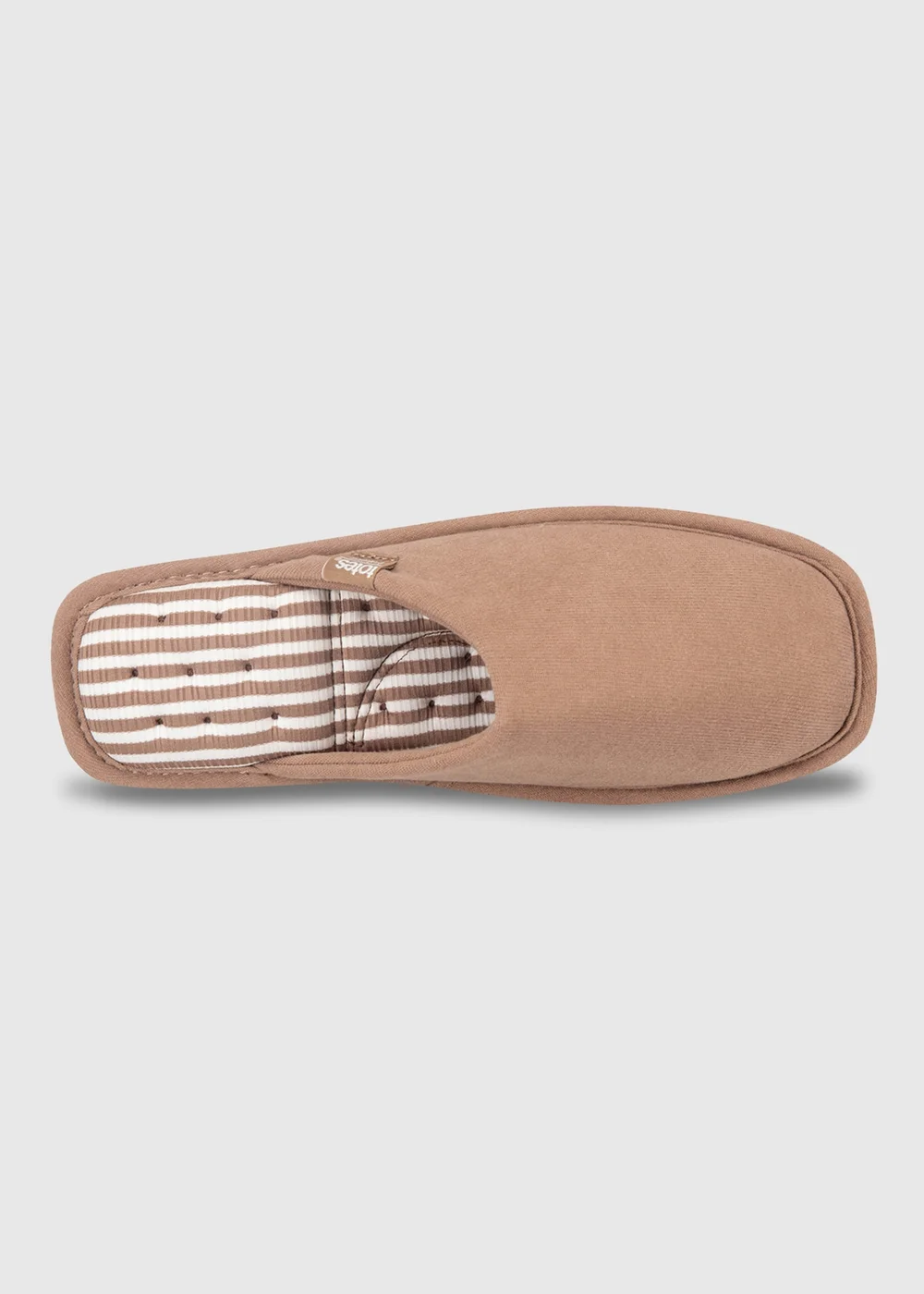 Totes Isotoner Mink Brown Square Toe Stripe Mule Slippers - 4 Image 4