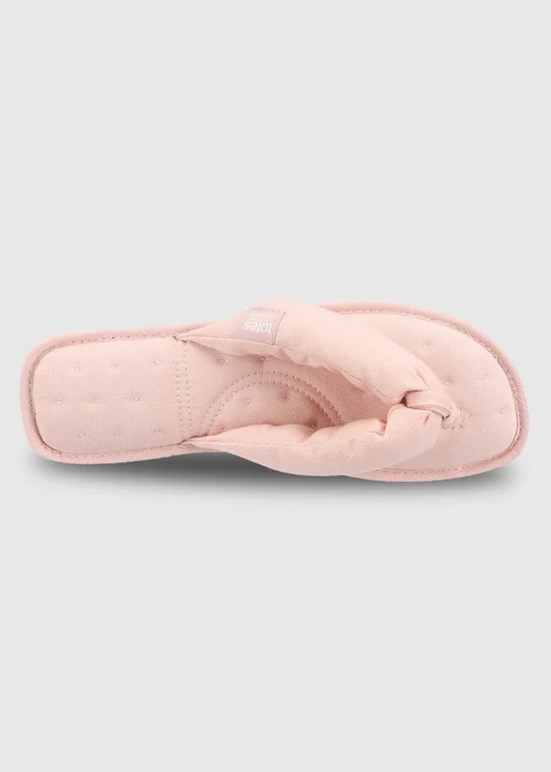 Totes Isotoner Pink Woven Toe Post Slippers - 7 Image 4