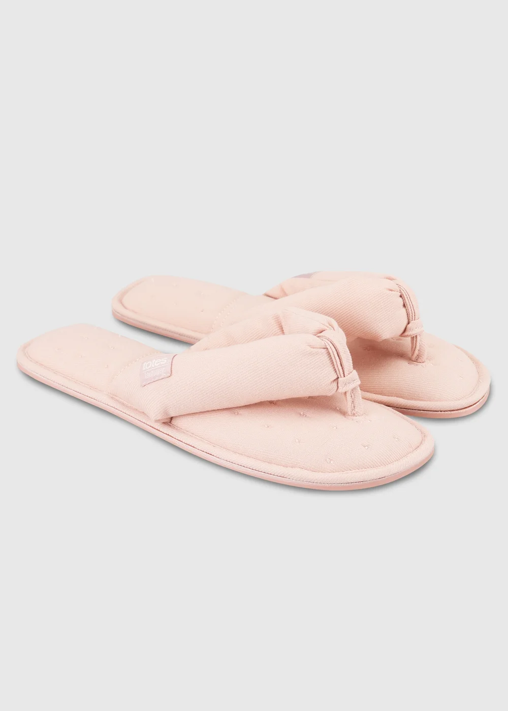 Totes Isotoner Pink Woven Toe Post Slippers - 7 Image 3