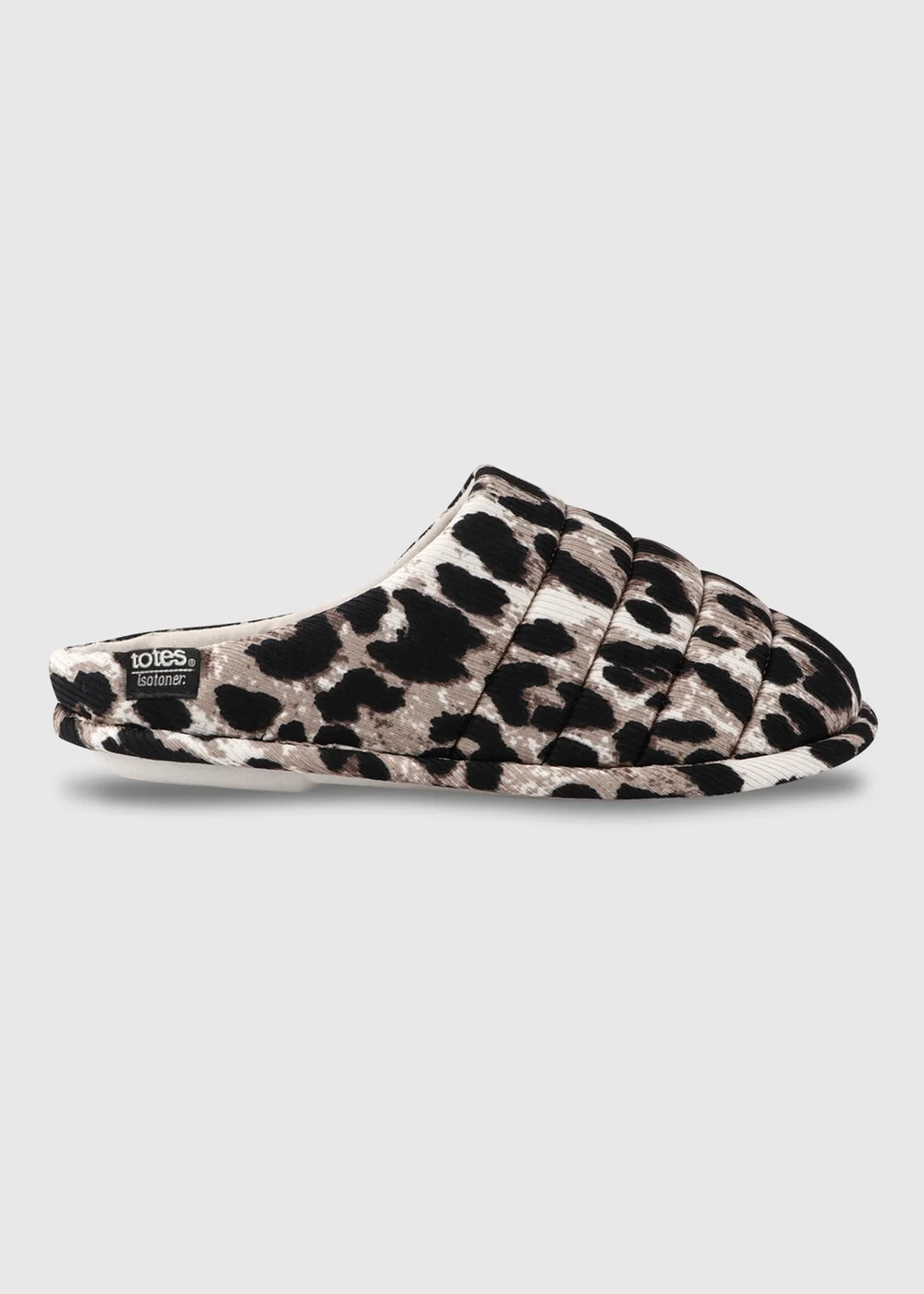 Totes Isotoner Animal Print Swept Back Mule Slippers - 4 Image 1