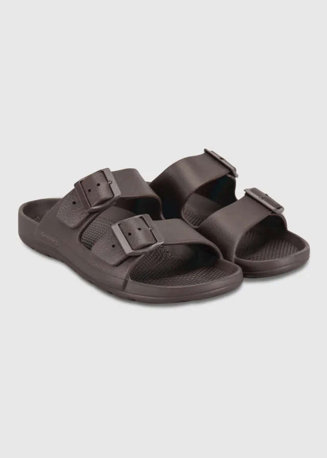 Totes Solbounce Brown Adjustable Double Buckle Sliders