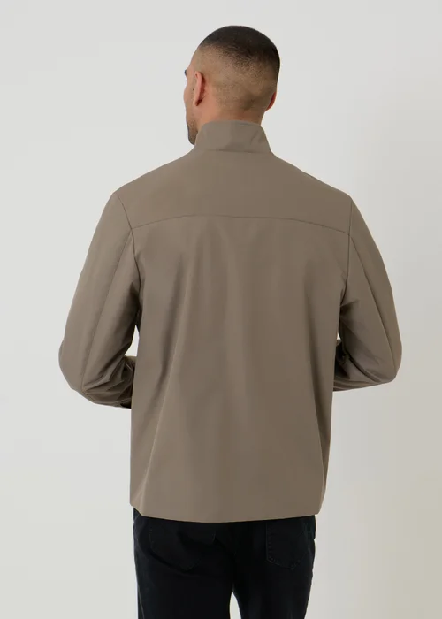 Threadbare Taupe Showerproof Zip Up Harrington Jacket - XL Image 2
