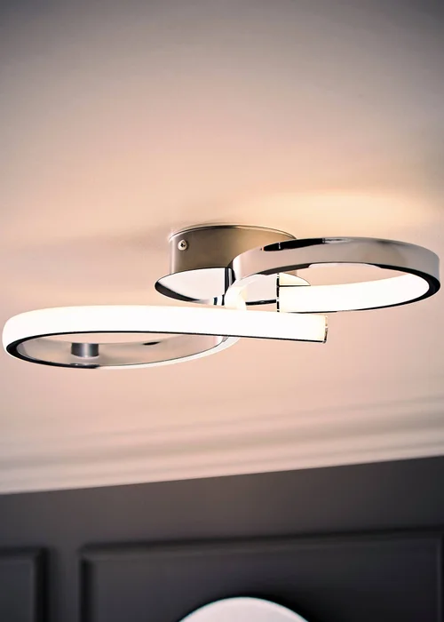 ValueLights Infinity Polished Silver Flush Light Integrated LED - One Size Image 2