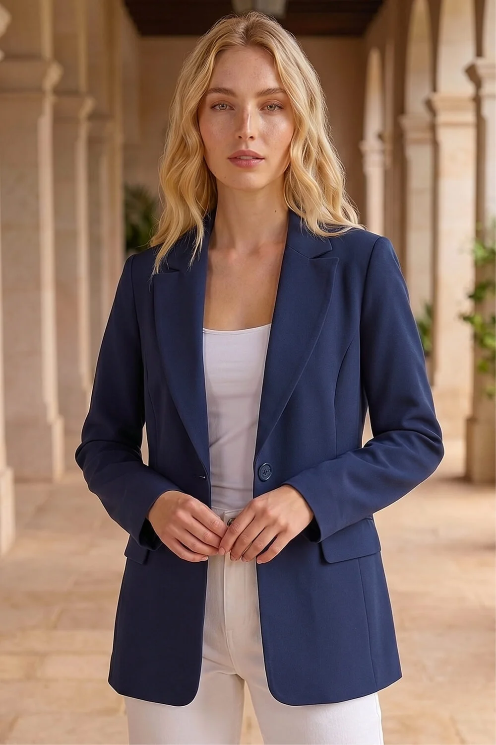 Roman Navy Smart Longline Blazer - 10 Image 1
