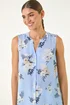 Roman Blue Floral Print Longline Blouse - 18 Image 4