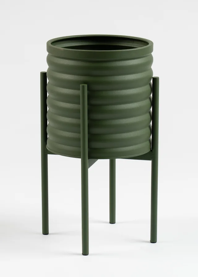 Scottish Everlastings Green Ribbed Planter