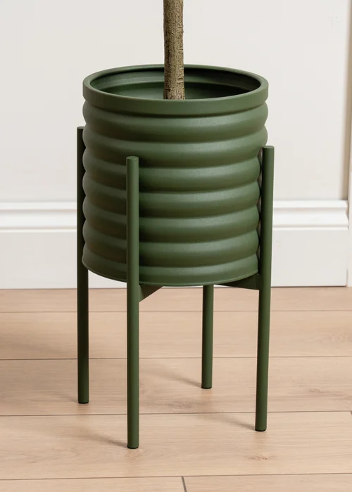 Scottish Everlastings Green Ribbed Planter - One Size Image 3