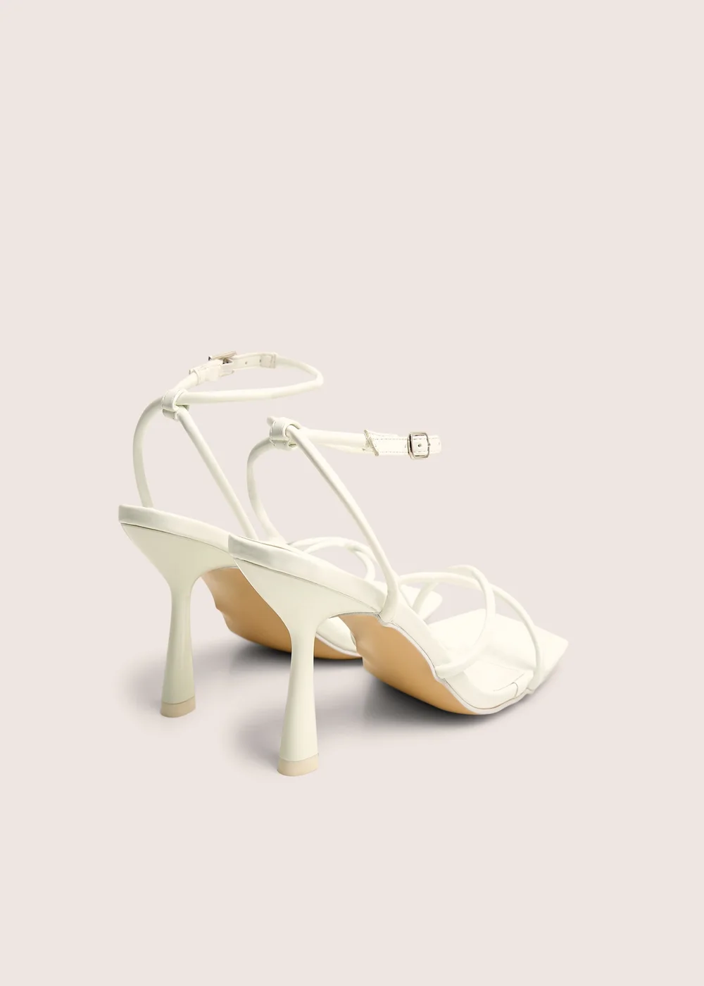 Public Desire Bree White Patent Barely There Square Toe Mid Stiletto Heels - 8 Image 4
