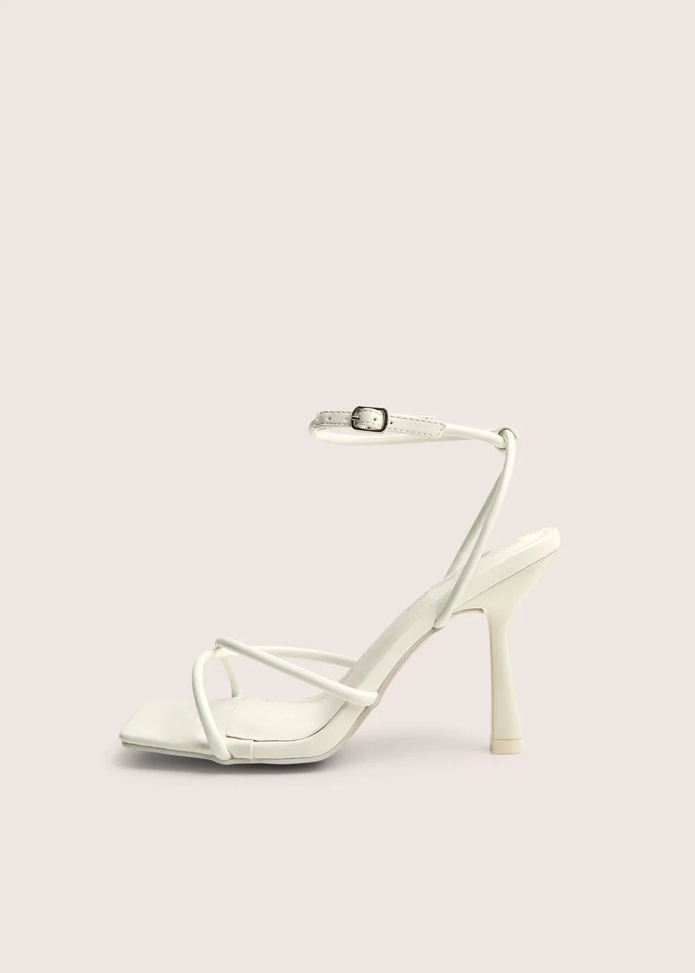 Public Desire Bree White Patent Barely There Square Toe Mid Stiletto Heels - 8 Image 2