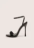 Public Desire Soho Black Croc Barely There Strappy Stiletto Heels - 8 Image 1